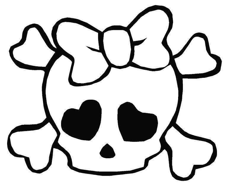 Cute Bow Skull Decal